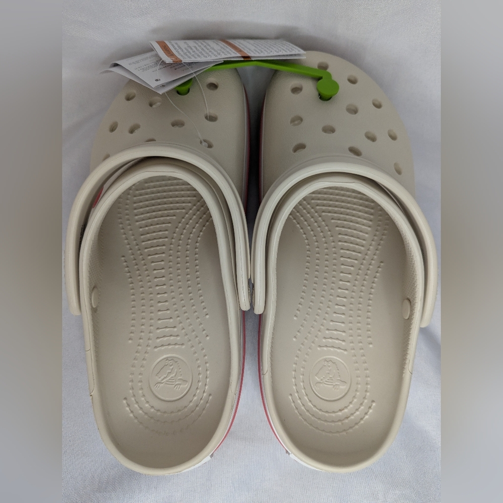 NWT Crocs Stucco / Melon Unisex Crocband Clog Sandals Size M7 / W9 - Picture 7 of 10